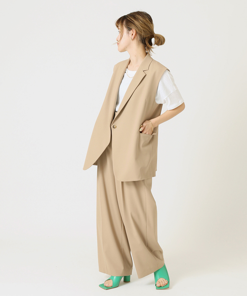 journal standard L'essage(ジャーナルスタンダードレサージュ)の「CERAMICA タックパンツ◆(その他パンツ・レディース・チャコールグレー/ベージュ・36/38)」の9枚目の写真