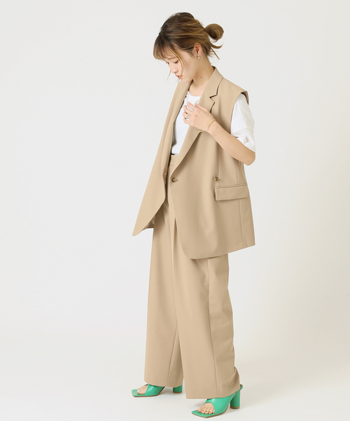 journal standard L'essage(ジャーナルスタンダードレサージュ)の「CERAMICA タックパンツ◆(その他パンツ・レディース・チャコールグレー/ベージュ・36/38)」の10枚目の写真