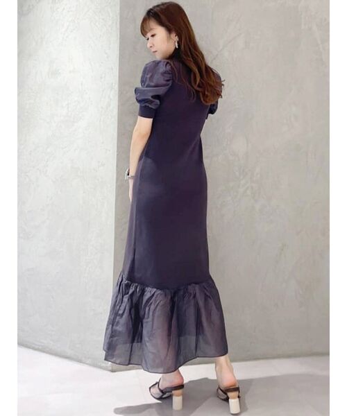 MERCURYDUO（マーキュリーデュオ）の「異素材スリーブボウタイニットワンピース（ワンピース・レディース・ベージュ/ピンク/ネイビー・SMALL/MEDIUM）」の14枚目の写真