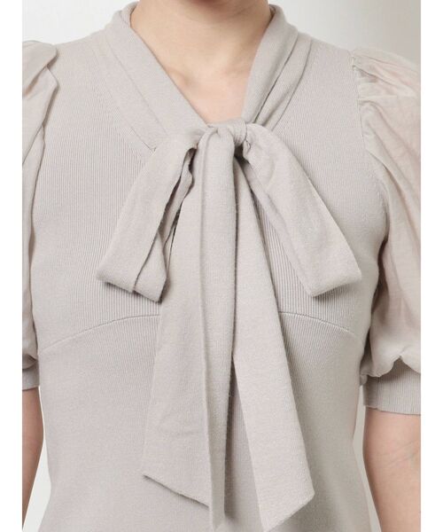 MERCURYDUO（マーキュリーデュオ）の「異素材スリーブボウタイニットワンピース（ワンピース・レディース・ベージュ/ピンク/ネイビー・SMALL/MEDIUM）」の18枚目の写真