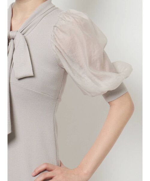 MERCURYDUO（マーキュリーデュオ）の「異素材スリーブボウタイニットワンピース（ワンピース・レディース・ベージュ/ピンク/ネイビー・SMALL/MEDIUM）」の19枚目の写真