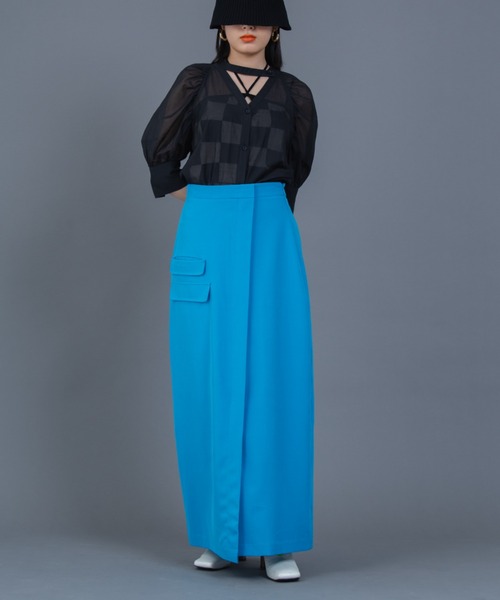 Solace（ソレイス）の「ベンツスリットタイトスカート（スカート・レディース・ブラック/ブルー・MEDIUM/LARGE）」の19枚目の写真