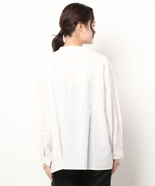 Samansa Mos2（サマンサ モスモス）の「切替ギャザーブラウス（シャツ/ブラウス・レディース・ブラック/グレー/オフホワイト/ミント・ﾌﾘ-）」の6枚目の写真