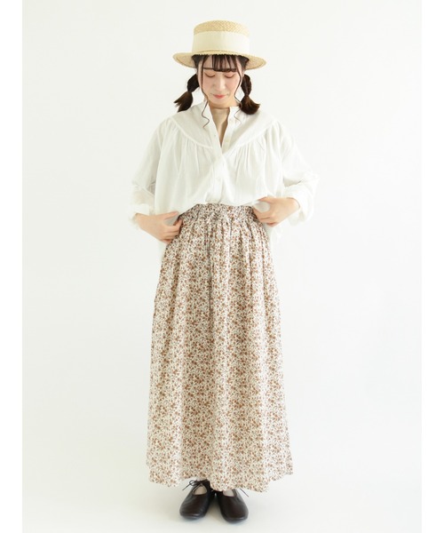 Samansa Mos2（サマンサ モスモス）の「切替ギャザーブラウス（シャツ/ブラウス・レディース・ブラック/グレー/オフホワイト/ミント・ﾌﾘ-）」の9枚目の写真