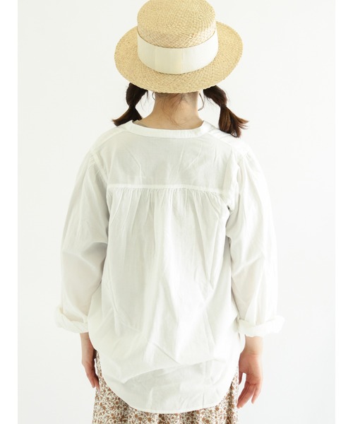 Samansa Mos2（サマンサ モスモス）の「切替ギャザーブラウス（シャツ/ブラウス・レディース・ブラック/グレー/オフホワイト/ミント・ﾌﾘ-）」の11枚目の写真