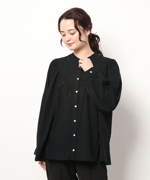 Samansa Mos2（サマンサ モスモス）の「切替ギャザーブラウス（シャツ/ブラウス・レディース・ブラック/グレー/オフホワイト/ミント・ﾌﾘ-）」の14枚目の写真