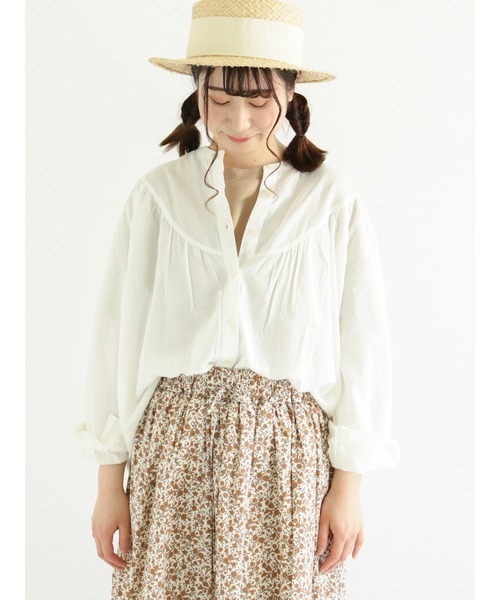 Samansa Mos2（サマンサ モスモス）の「切替ギャザーブラウス（シャツ/ブラウス・レディース・ブラック/グレー/オフホワイト/ミント・ﾌﾘ-）」の15枚目の写真