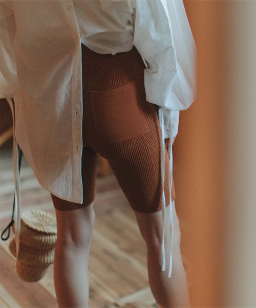 miette（ミエット）の「ﾊｰﾌﾘﾌﾞﾚｷﾞﾝｽﾊﾟﾝﾂ（その他パンツ・レディース・ブラウン/アイボリー・S/M）」の10枚目の写真