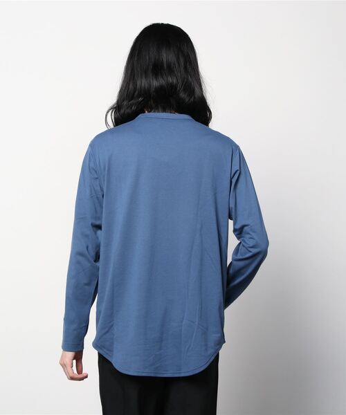MIZUNO SPORTS STYLE（ミズノスポーツスタイル）の「インナーＴシャツ（長袖）　［ユニセックス］（Tシャツ/カットソー・メンズ・ホワイト/ダークブルー・S/XL/M/L）」の3枚目の写真
