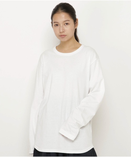 MIZUNO SPORTS STYLE（ミズノスポーツスタイル）の「インナーＴシャツ（長袖）　［ユニセックス］（Tシャツ/カットソー・メンズ・ホワイト/ダークブルー・S/XL/M/L）」の8枚目の写真
