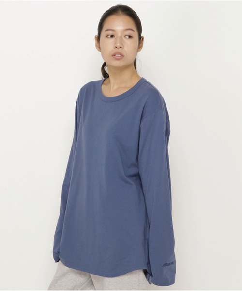 MIZUNO SPORTS STYLE（ミズノスポーツスタイル）の「インナーＴシャツ（長袖）　［ユニセックス］（Tシャツ/カットソー・メンズ・ホワイト/ダークブルー・S/XL/M/L）」の5枚目の写真