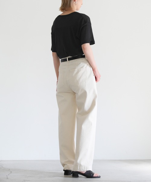 select MOCA（セレクトモカ）の「2022 SS クルーネッククロップドパワーメッシュシアーTシャツ（Tシャツ/カットソー・レディース・ブラック/ベージュ/ピンク/ライトグリーン/アイボリー・FREE）」の19枚目の写真