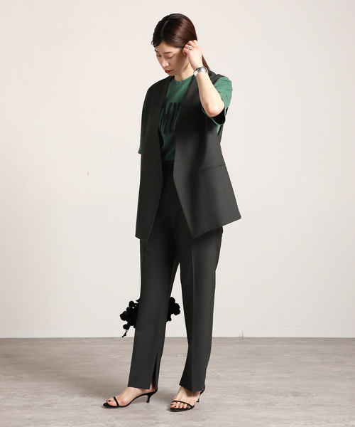VERMEIL par iena（ヴェルメイユパーイエナ）の「トロストレッチ 2タックパンツ（その他パンツ・レディース・チャコールグレー/ネイビー・40/38/36/34）」の5枚目の写真