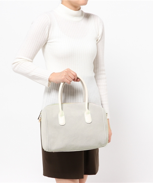 mystic（ミスティック）の「スウェードボストン（ボストンバッグ・レディース・キャメル/ブラック/ライトグレー/エメラルド・ﾌﾘ-）」の7枚目の写真