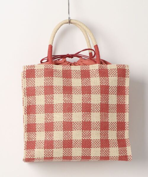 KOBE LETTUCE(コウベレタス)の「チェックボックスペーパートートバッグ(トートバッグ・レディース・サックスブルー/レッド/グレイッシュベージュ/ブラック/ブルー/ラベンダー・FREE)」の19枚目の写真