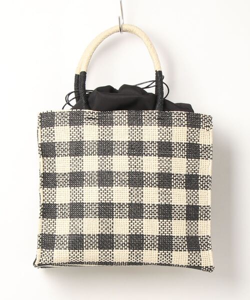 KOBE LETTUCE(コウベレタス)の「チェックボックスペーパートートバッグ(トートバッグ・レディース・サックスブルー/レッド/グレイッシュベージュ/ブラック/ブルー/ラベンダー・FREE)」の9枚目の写真