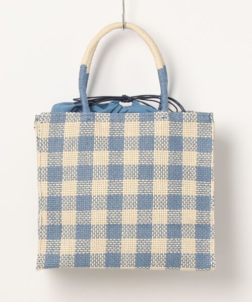 KOBE LETTUCE(コウベレタス)の「チェックボックスペーパートートバッグ(トートバッグ・レディース・サックスブルー/レッド/グレイッシュベージュ/ブラック/ブルー/ラベンダー・FREE)」の15枚目の写真