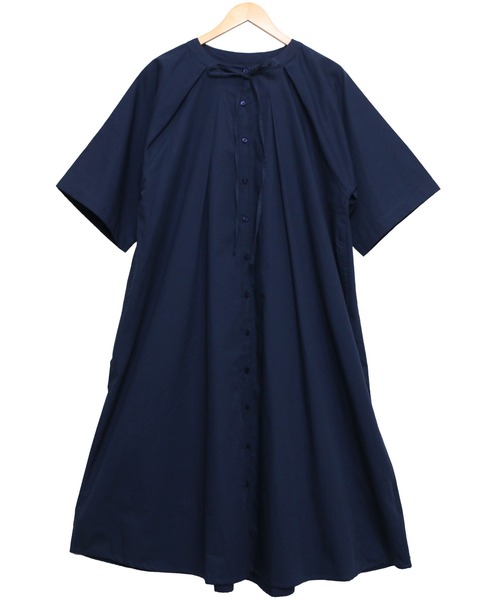 mili an deni（ミリアンデニ）の「綿100%リボンタックシャツワンピース（シャツワンピース・レディース・ホワイト/ブラック/ネイビー・M/L）」の7枚目の写真