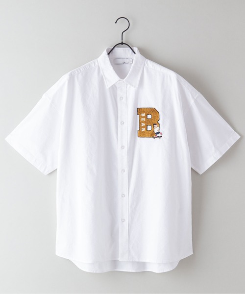 brknhome(ブロークンホーム)の「【UNIIT/ユニット】 サガラ刺繍 ワッペン ワンポイント ビッグシルエット 半袖シャツ(シャツ/ブラウス・メンズ・ホワイト/ネイビー/グリーン・MEDIUM/LARGE)」の11枚目の写真
