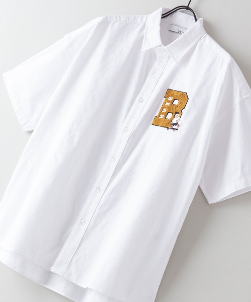 brknhome(ブロークンホーム)の「【UNIIT/ユニット】 サガラ刺繍 ワッペン ワンポイント ビッグシルエット 半袖シャツ(シャツ/ブラウス・メンズ・ホワイト/ネイビー/グリーン・MEDIUM/LARGE)」の12枚目の写真