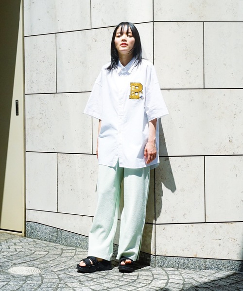 brknhome(ブロークンホーム)の「【UNIIT/ユニット】 サガラ刺繍 ワッペン ワンポイント ビッグシルエット 半袖シャツ(シャツ/ブラウス・メンズ・ホワイト/ネイビー/グリーン・MEDIUM/LARGE)」の21枚目の写真