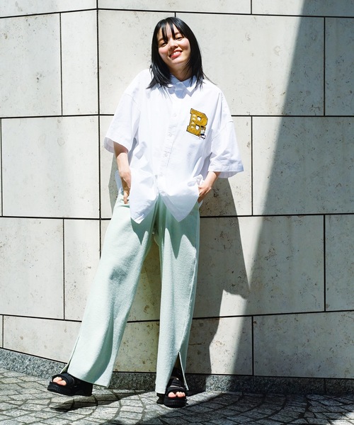 brknhome(ブロークンホーム)の「【UNIIT/ユニット】 サガラ刺繍 ワッペン ワンポイント ビッグシルエット 半袖シャツ(シャツ/ブラウス・メンズ・ホワイト/ネイビー/グリーン・MEDIUM/LARGE)」の22枚目の写真