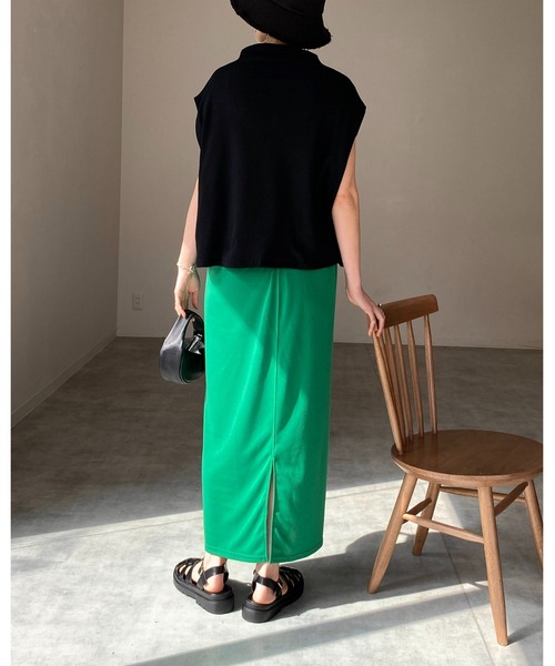 She's Closet（シーズクローゼット）の「前後2way無地ハイウエストロングナロースカート（スカート・レディース・ブラック/レッド/ピンク/グリーン/ブラウン・FREE）」の7枚目の写真