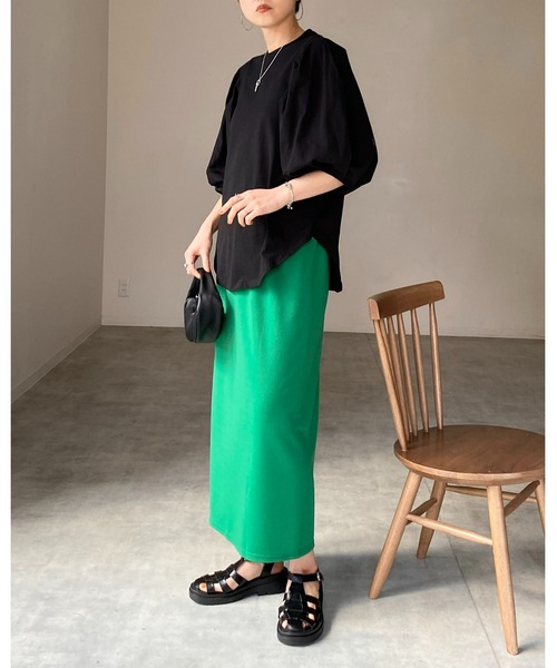 She's Closet（シーズクローゼット）の「前後2way無地ハイウエストロングナロースカート（スカート・レディース・ブラック/レッド/ピンク/グリーン/ブラウン・FREE）」の8枚目の写真