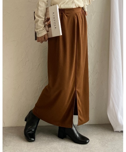 She's Closet（シーズクローゼット）の「前後2way無地ハイウエストロングナロースカート（スカート・レディース・ブラック/レッド/ピンク/グリーン/ブラウン・FREE）」の9枚目の写真