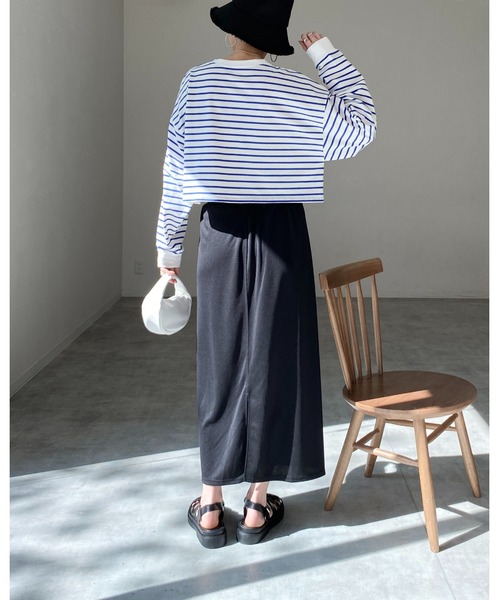 She's Closet（シーズクローゼット）の「前後2way無地ハイウエストロングナロースカート（スカート・レディース・ブラック/レッド/ピンク/グリーン/ブラウン・FREE）」の13枚目の写真