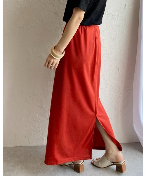 She's Closet（シーズクローゼット）の「前後2way無地ハイウエストロングナロースカート（スカート・レディース・ブラック/レッド/ピンク/グリーン/ブラウン・FREE）」の14枚目の写真