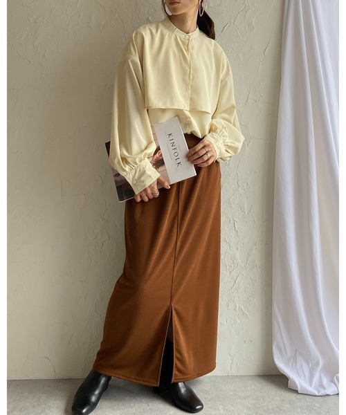 She's Closet（シーズクローゼット）の「前後2way無地ハイウエストロングナロースカート（スカート・レディース・ブラック/レッド/ピンク/グリーン/ブラウン・FREE）」の15枚目の写真
