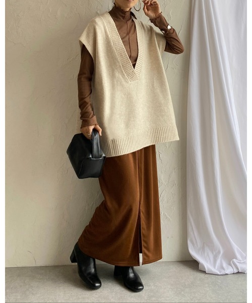 She's Closet（シーズクローゼット）の「前後2way無地ハイウエストロングナロースカート（スカート・レディース・ブラック/レッド/ピンク/グリーン/ブラウン・FREE）」の16枚目の写真