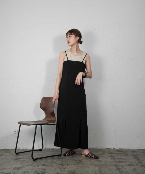 Amiur（エミレ）の「crape mermaid line ops（ワンピース・レディース・ブラック/アイボリー/グレイッシュベージュ・FREE）」の8枚目の写真