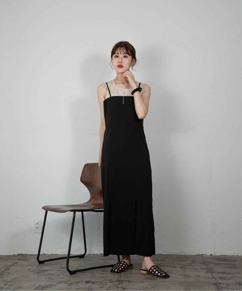 Amiur（エミレ）の「crape mermaid line ops（ワンピース・レディース・ブラック/アイボリー/グレイッシュベージュ・FREE）」の16枚目の写真