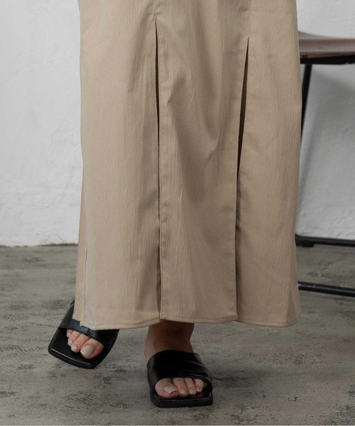 Amiur（エミレ）の「crape mermaid line ops（ワンピース・レディース・ブラック/アイボリー/グレイッシュベージュ・FREE）」の6枚目の写真