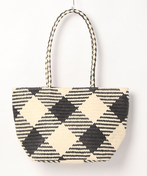 Bou Jeloud（ブージュルード）の「【WEB限定】ギンガムロングハンドルトート（かごバッグ・レディース・ブラック/グレー・-）」の11枚目の写真