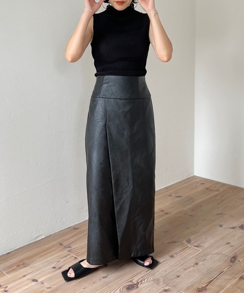wee9s（ウィークス）の「non non iron petit high neck po / 伸縮性抜群！アイロン不要なプチハイネックノースリプルオーバー（Tシャツ/カットソー・レディース・ホワイト/ネイビー/パープル/ベージュ/ブラック/ピンク/マスタード/ベビーピンク・FREE）」の15枚目の写真