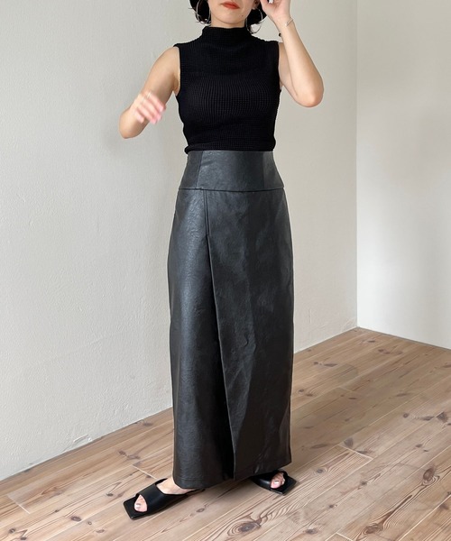 wee9s（ウィークス）の「non non iron petit high neck po / 伸縮性抜群！アイロン不要なプチハイネックノースリプルオーバー（Tシャツ/カットソー・レディース・ホワイト/ネイビー/パープル/ベージュ/ブラック/ピンク/マスタード/ベビーピンク・FREE）」の19枚目の写真