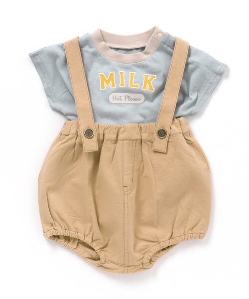 BREEZE(ブリーズ)の「Tシャツ&サロペットセット(ロンパース・キッズ・オレンジ/ブルー・70/80)」の2枚目の写真