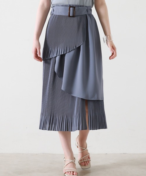 Cheek（チーク）の「ランダムティアードプリーツスカート（スカート・レディース・ブルー/グリーン/アイボリー・MEDIUM）」の3枚目の写真