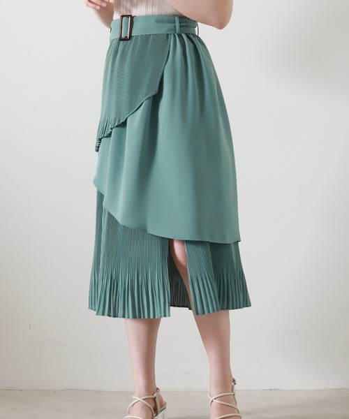 Cheek（チーク）の「ランダムティアードプリーツスカート（スカート・レディース・ブルー/グリーン/アイボリー・MEDIUM）」の20枚目の写真