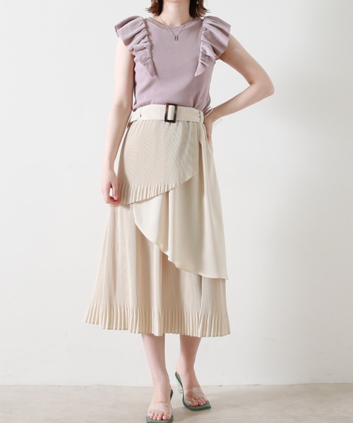 Cheek（チーク）の「ランダムティアードプリーツスカート（スカート・レディース・ブルー/グリーン/アイボリー・MEDIUM）」の14枚目の写真