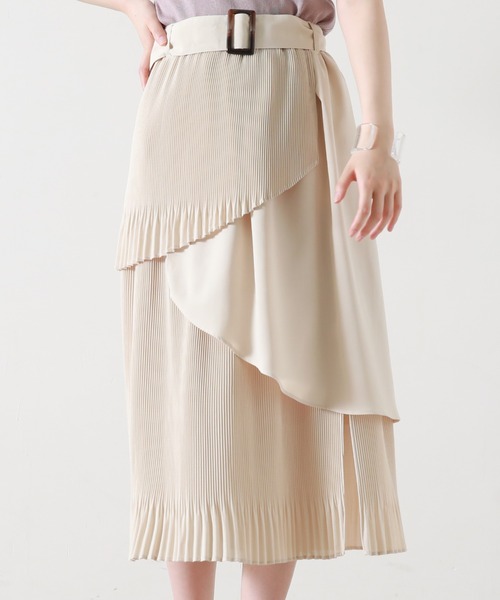 Cheek（チーク）の「ランダムティアードプリーツスカート（スカート・レディース・ブルー/グリーン/アイボリー・MEDIUM）」の6枚目の写真