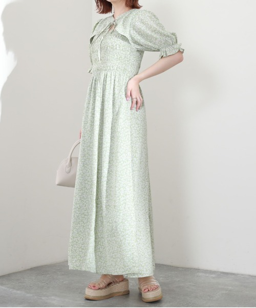 archives（アルシーヴ）の「デコルテデザイン２Ｗａｙ花柄ワンピース（ワンピース・レディース・ブラック/グリーン/アイボリー・MEDIUM）」の17枚目の写真