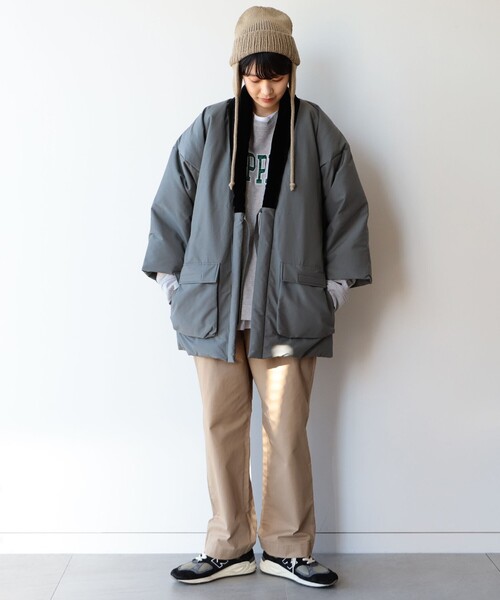 BEAMS JAPAN（ビームス　ジャパン）の「THIS IS MADE IN JAPAN × BEAMS JAPAN / 別注 どてら ダウンジャケット Vol.6（ダウンジャケット/コート・レディース・チャコールグレー/ネイビー・4/3/2）」の3枚目の写真