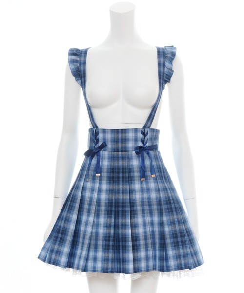 Secret Honey（シークレットハニー）の「レースアッププリーツ吊りスカート（スカート・レディース・ライトブルー/ブルー/ブルー系その他・MEDIUM）」の11枚目の写真