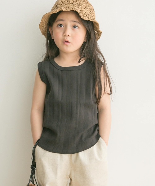 URBAN RESEARCH DOORS（アーバンリサーチドアーズ）の「ノースリーブランダムリブカットソー(KIDS)（Tシャツ/カットソー・キッズ・アイボリー/スミクロ・120/105/135）」の5枚目の写真