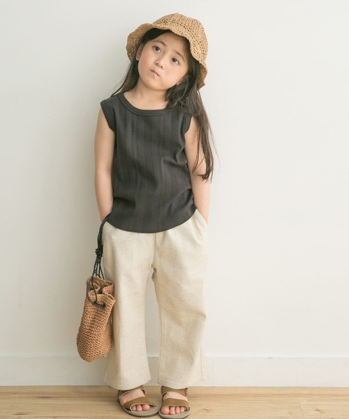 URBAN RESEARCH DOORS（アーバンリサーチドアーズ）の「ノースリーブランダムリブカットソー(KIDS)（Tシャツ/カットソー・キッズ・アイボリー/スミクロ・120/105/135）」の3枚目の写真