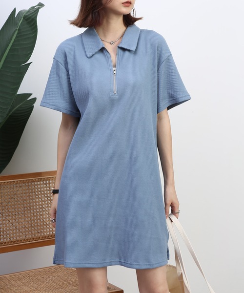 MAISON DE THERESE（メゾン ド テレーズ）の「シャツワンピース（シャツワンピース・レディース・ブルー/ブラック・M/S）」の2枚目の写真